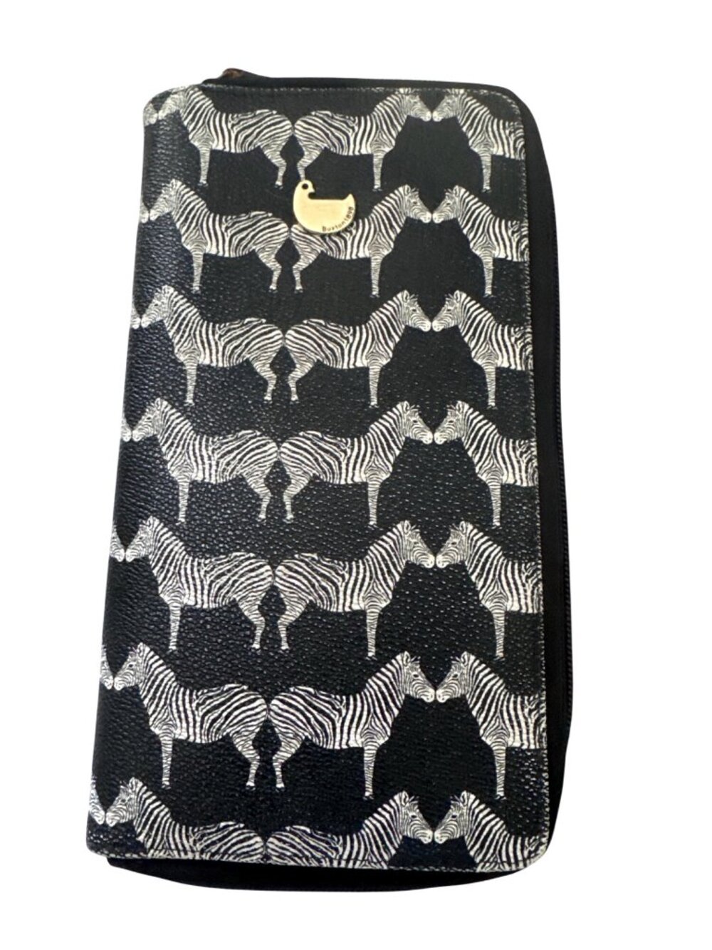 Buxton Black & White Zebra Print Passport Wallet With Multiple Compartments